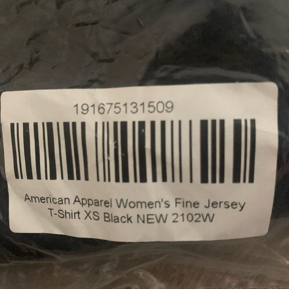 NWT AMERICAN‎ APPAREL WOMEN'S FINE JERSEY T-SHIRT BLACK XS - Picture 9 of 10